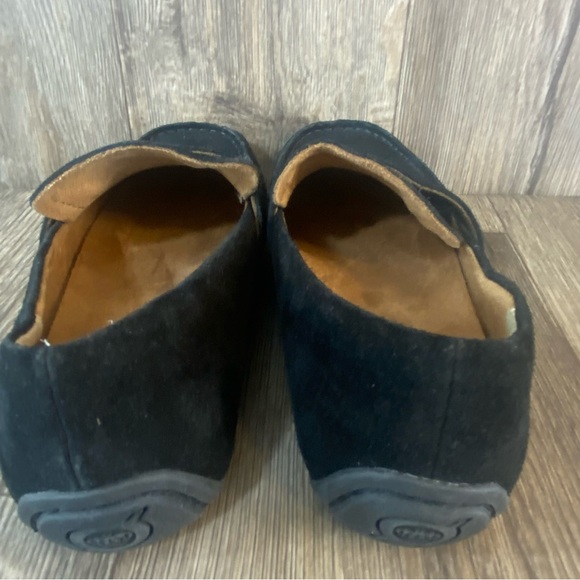 Born Melinda Loafers Women’s 6 Black Leather Suede Slip On Penny Comfy Casual - Picture 5 of 8